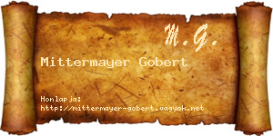 Mittermayer Gobert névjegykártya